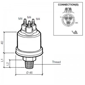 VDO Öldruck Sensor 10bar/150psi, 2p, 1/8'- 27 NPTF