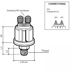 VDO Öldruck Sensor 25bar/350psi, 2p, M14x1,5