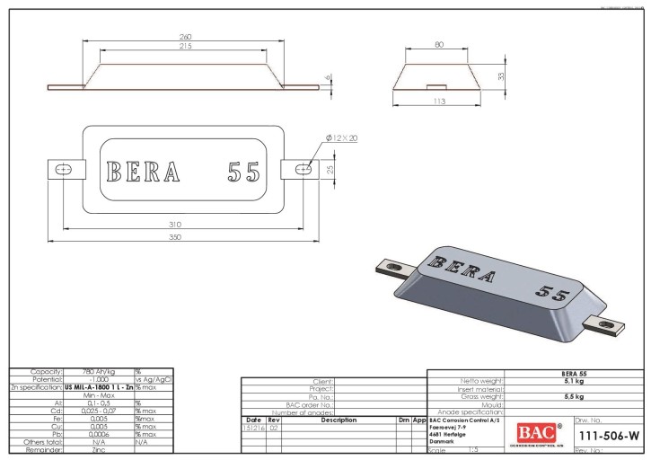 BAC-Bera Zinkanode Typ 55